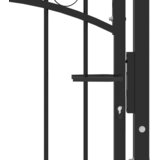  Vrata za ogradu EMMEN s lučnim vrhom čelik 100x86 cm crna | shoptok.hr