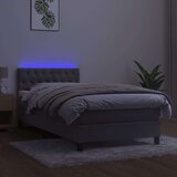  Box spring s madracem LED svjetlosivi 90x200 cm baršun | shoptok.hr
