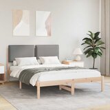vidaXL Posteljni okvir z oblazinjenim vzglavjem Svetlo siva | Shoptok.si