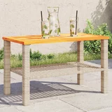 Vrtni stol bež 70 x 38 x 42 cm od poliratana i drva bagrema