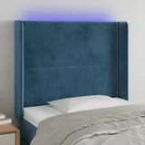 Led uzglavlje tamnoplavo 93x16x118/128 cm baršunasto