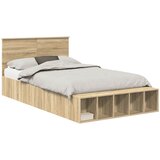  Krevetna konstrukcija s policom Sonoma hrast 120 x 190 cm | shoptok.hr