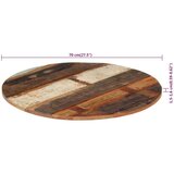  Okrugla stolna ploča 70 cm 15 - 16 mm masivno obnovljeno drvo | shoptok.hr