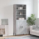 vidaXL Visoka komoda siva betona 69 5x34x180 cm od konstruiranog drva | shoptok.hr