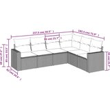  6-dijelni set vrtnih sofa s jastucima crni od poliratana | shoptok.hr