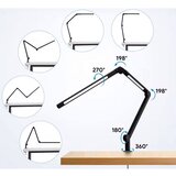  LED prigu&amp;scaron;iva dodirna fleksibilna stona lampa sa stezaljkom LED/12W/230V crna Slike