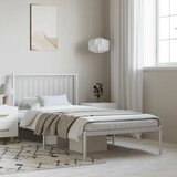  Metalni okvir za krevet s uzglavljem bijeli 100x200 cm | shoptok.hr