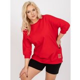 Fashion Hunters Red plus size blouse in a loose cut Odile Cene