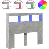 vidaXL Omarica za vzglavje postelje LED betonsko siva 120x17x102 cm | Shoptok.si