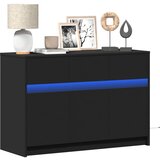 Maison Chic TV omarica - TV stojalo - Televizijska omarica z LED črna 91x34x61 cm inženirski les, (21701292) | Shoptok.si