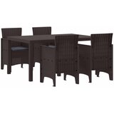  Vrtni set za objed 5 kom. Smeđa Polt ratan | shoptok.hr