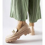 Gemre Beige women's loafers decorated with a buckle Piazzo | shoptok.hr