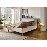 Meise Möbel Kremno bela oblazinjena zakonska postelja s prostorom za shranjevanje z letvenim dnom 160x200 cm Mattis – | Shoptok.si