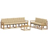 vidaXL Zunanja garnitura za sedenje z blazino 8 pcs Bela in bež, (5000279479) | Shoptok.si