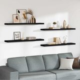  Plutajuće zidne police 4 kom crne 120 x 23,5 x 3,8 cm MDF | shoptok.hr