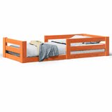 vidaXL Posteljni okvir brez vzmetnice voščeno rjav 100x200 cm borovina, (21530472) | Shoptok.si