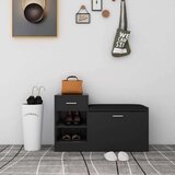 vidaXL klupa za cipele visoki sjaj crna 94,5 x 31 x 57 cm od iverice | shoptok.hr