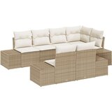  7 dijelni vrtni kauč set s jastučićima bež poli ratan | shoptok.hr