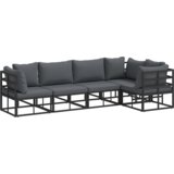  Sjedeća garnitura za vrt 5 pcs Crna 283 x 143 x 71 cm Aluminij | shoptok.hr