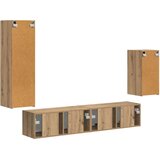  Komplet TV omaric 3 pcs Umetni hrast Konstruiran les - - Rjava - 51.13 - 30 x 31 x 100 cm - 2025-vidaXL-Uvoz_2 | Shoptok.si