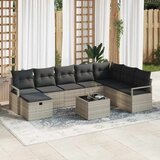  Set sofe 9 kom. 8-Broj sjedala Svijetlo siva poliratan | shoptok.hr