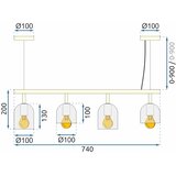Toolight viseća svjetiljka APP1031-4CP black | shoptok.hr