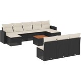  11-dijelni set vrtnih sofa od poliratana s jastucima crni | shoptok.hr