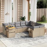 vidaXL 10-dijelni set vrtnih sofa s jastucima bež od poliratana | shoptok.hr