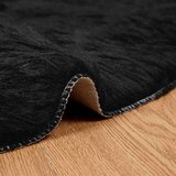 vidaXL lažna ovčja preproga črna 120 x 120 cm poliester | Shoptok.si