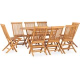  9-dijelni sklopivi vrtni blagovaonski set od masivne tikovine | shoptok.hr
