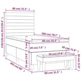 vidaXL box spring krevet s madracem tamnozeleni 80 x 200 cm baršunasti | shoptok.hr