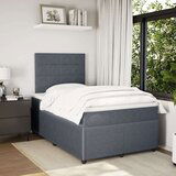 vidaXL Box spring postelja z vzmetnico temno siv 120x190 cm žamet | Shoptok.si