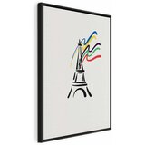  Slika - Eiffel Tower and Colorful Ribbons 40x60 U crnom drvenom okviru | shoptok.hr