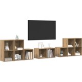 vidaXL Set TV omar 8 pcs Umetni hrast 37 x 35 x 72 cm Konstruiran les, (5000068931) | Shoptok.si