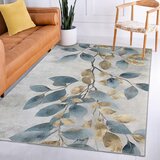 Mila Home svetlo modra/zlata pralna preproga 160x230 cm golden leaves – | Shoptok.si