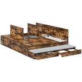 vidaXL Postelja z dodatnim prostorom za shranjevanje Dimljen hrast 140x200 cm, (22103255) | Shoptok.si