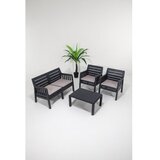 Hanah home Baštenska garnitura Lara 2+1+1+S Takim Anthracite