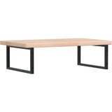  Zidna polica za umivaonik od čelika i masivne hrastovine Smeđa 100 x 60 x 4 cm | shoptok.hr