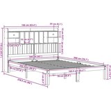  Krevet s regalom za knjige bez madraca 160x200 cm od borovine | shoptok.hr