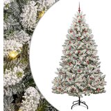 vidaXL Umestno božično drevo Zelena in Bela 240 cm PVC in kovina | Shoptok.si