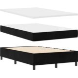 vidaXL škatlasta vzmetnica z vzmetnico in klopjo črna 120x190 cm saten | Shoptok.si