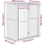 Vrtno spremište sivo 180,5 x 97 x 209,5 cm pocinčani čelik | shoptok.hr