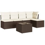  6-dijelni set vrtnih sofa od poliratana s jastucima smeđi | shoptok.hr