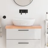  Kupaonska radna ploča svjetlosmeđa 80x40x(2-6) cm masivno drvo | shoptok.hr