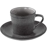 Easy Life Skodelica za čaj s krožnikom Essential Dark Grey | Shoptok.si
