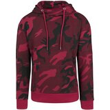 Urban Classics High Neck Camo Hoody Burgundy Camouflage Cene