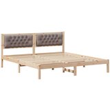  Konstrukcija postelje z vzglavjem Taupe 160 x 200 cm blago, (5000084083) | Shoptok.si