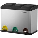 Songmics Koš za smeti 3x 15 L, srebrn | Shoptok.si