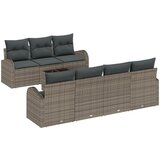 vidaXL 8-delni vrtni kavč z blazinami, siva, poli rattan, 2-sedežni vrtni kavč s shrambo in blazinami, siva, poli rattan | Shoptok.si