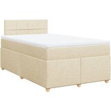  Krevet s oprugama i madracem krem 120 x 200 cm od tkanine Slike